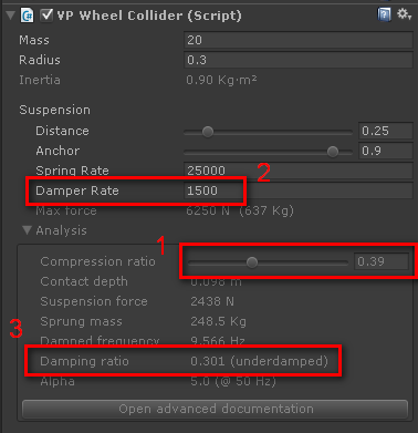 Vehicle Physics Pro Damper Settings