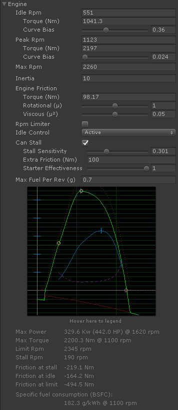 Vehicle Physics Pro Truck Engine Parameters
