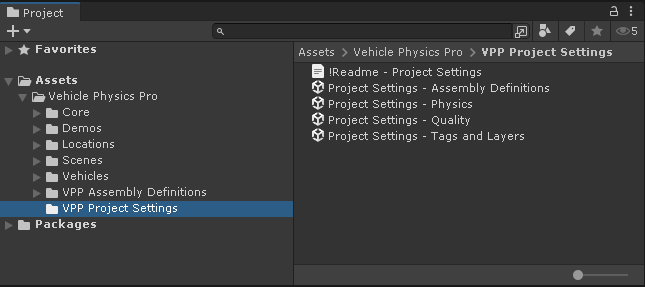 Project Settings files